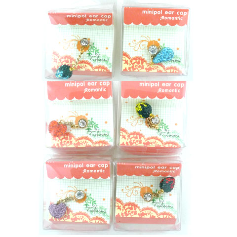 Charm Crystal Diamond Stone JEWELRY Earphone Dust Cap (MIX Color)